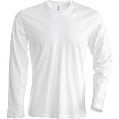 Image of Kariban NoTrash2003 Long Sleeved Crew Neck T Shirt, Easy to Wear in 20 Colours and Sizes S, M, L, XL, 2XL, 3XL 4XL White Large
