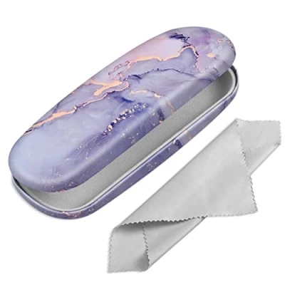 Image of FINTIE Hard Shell Glasses Case for Women Men Fashion Reading Protective Spectacle Cases with Cleaning Cloth