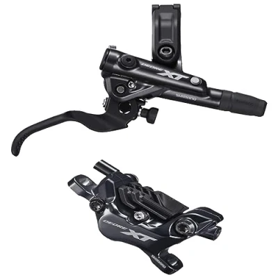 Image of SHIMANO Deore XT BR M8120/BL M8100 4 pot bled brake lever/post mount calliper, front right, M8120JLRXNA170