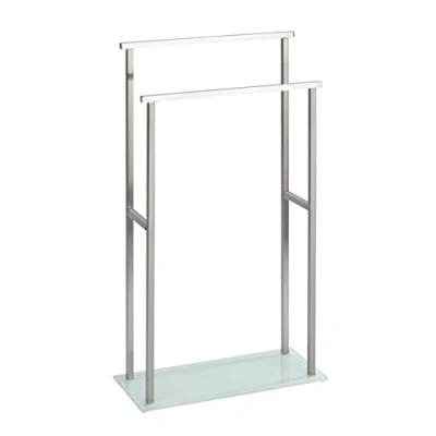 Image of WENKO 23438100 Freestanding Towel butler Debar stand, Stainless steel, 20 x 83 46 cm, Satinised