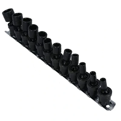 Image of Swivel Wobble Metric Shallow Impact Sockets 1/4in Drive 5 15mm 12pc 6 Sided
