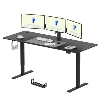 Image of FLEXISPOT Electric Standing Desk Height Adjustable Home Office Black 200x80cm