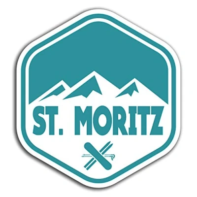 Image of 2 x 10cm St Moritz Switzerland Vinyl Stickers Sticker Laptop Luggage #23957 (10cm Tall)