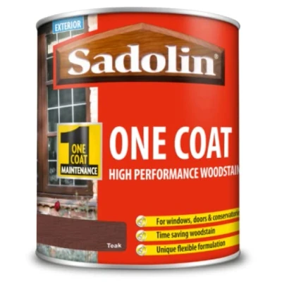 Image of Sadolin One Coat High Performance Woodstain Teak 0.75 L