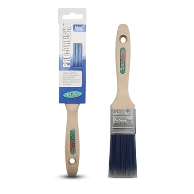 Image of Axus Decor Pro Paint Brush (Blue Color) 1.5&quot;/38mm For All Paints, Synthetic Filaments, Beavertail Handles, Rust Resistant Stainless Steel, Compatible with Brushmate vapour boxes