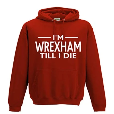 Image of Amelia Gould Apparel Wrexham Till I DIE Premium Mens Hoodie XX Large Red