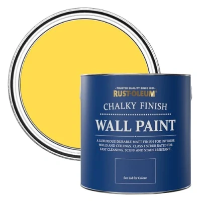 Image of Rust Oleum Yellow Matt Emulsion Wall Paint Lemon Sorbet 2.5L
