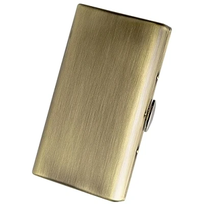 Image of Cigarette Case for Women and Men Lightweight Portable Box Holds 12 100mm Cigarettes, Bank Cards, Coins, More Stylish Design, Beautiful Generous (Vntage Bronze)