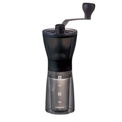 Image of Hario, Transparent Black Mini Mill Plus Compact &amp; Adjustable Hand Coffee Grinder with Ceramic Burrs, Plastic,24g