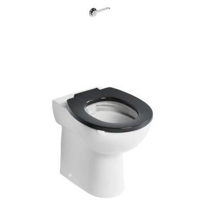 Image of Armitage Shanks Contour 21+ raised height back to wall rimless toilet bowl with horizontal outlet and anti microbial glaze S0440HY