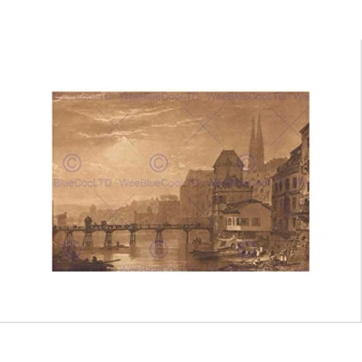 Image of Wee Blue Coo Turner British Landscape River Spire Picture Wall Art Print