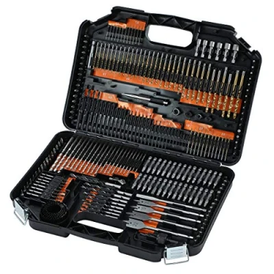 Image of TOPWAY Combination Drill Bit Set 246PCs, Metric Size, Including HSS Titanium Twist Bits, Masonry Wood Screwdriver Bits and More, Packed in Storage Case 121704