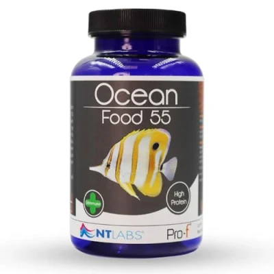 Image of NT Labs Pro f Ocean Food 55, Marine Fish Food, Granular Feed, Supports Immune System, Highly Nutritious Spirulina, SIZE 95 gm