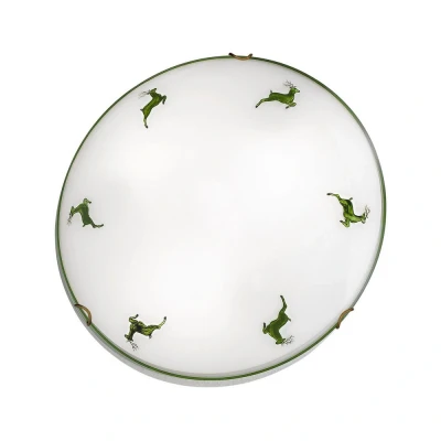Image of Nonna Lifestyle Patterned Flush Ceiling Lamp Antique Brass, 2x E27