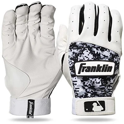 Image of Franklin Sports MLB Digitek Baseball Batting Gloves Gray/White/Black Digi Adult X Large