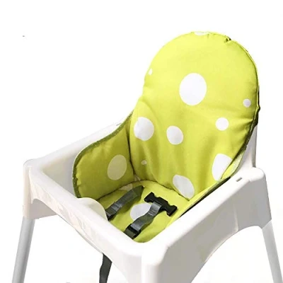 Image of ZARPMA Seat Covers Cushion for Ikea Antilop Highchair,Washable Foldable Baby Highchair Cotton Padded Insert Child Chair (Green)