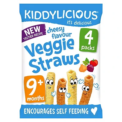 Image of Kiddylicious Cheesy Straws 4 x 12g