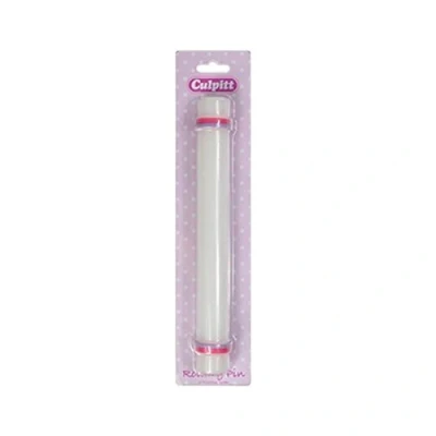 Image of Cake Star 9&quot; Rolling Pin with Thickness Guides, Non Stick Nylon for Fondant, Sugar Paste, Dough, Pie Crust, Cookie, Biscuits, and Pasta 9 Inch, 225 mm, White