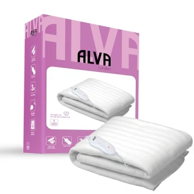 Image of STINGRAY ALVA Electric Blanket 3 Heat Settings Heated Underblanket Tie Down Fast Up Overheat Protection with Single Controller and Auto Shut Off Machine Washable