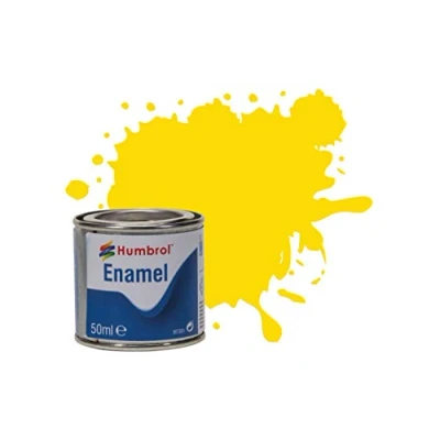 Image of Humbrol Model Paint AQ0069 No 69 Yellow Gloss Tinlet 2 (50ml), Enamel Paints for Models, Plastic, Metal, Wood, Glass, Ceramics and More, Touch Up Hobby Tin Craft Kits