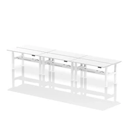 Image of Air B2B 1600x600mm Height Adjustable 6P Bench Desk CP White/White