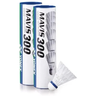 Image of YONEX 12x Mavis 300 White Cork Base Badminton Shuttles (2x Pk6) Medium