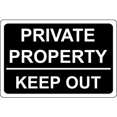 Image of Private property keep out sign 1.2mm Rigid plastic 200mm x 150mm
