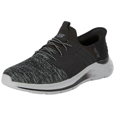 Image of Skechers Men&#039;s Garner NEWICK Slip On, Black Textile/Synthetic, 6.5 UK