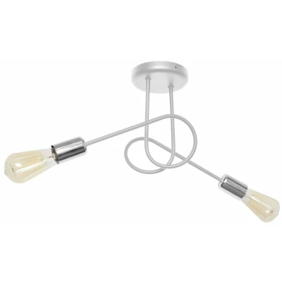 Image of Helam Oxford Multi Arm Semi Flush Ceiling Light White, Chrome 38cm