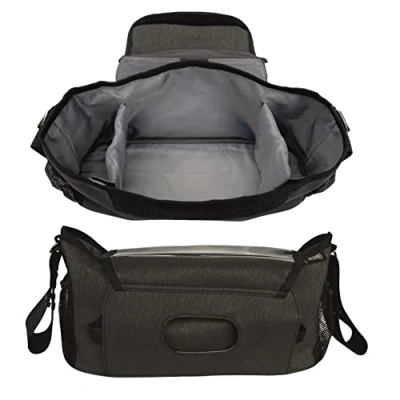 Image of HECKBO Pram Bag &amp; Buggy Organiser Includes Smartphone Wet Wipe Water Resistant, Sturdy Material Baby Storage Bag, Stroller, Accessories