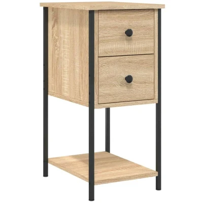Image of vidaXL Bedside Cabinet Sonoma Oak 32x42x70 cm Engineered Wood