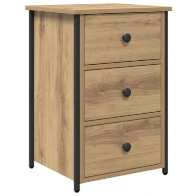 Image of vidaXL Bedside Table Artisan Oak Engineered wood Compact Durable