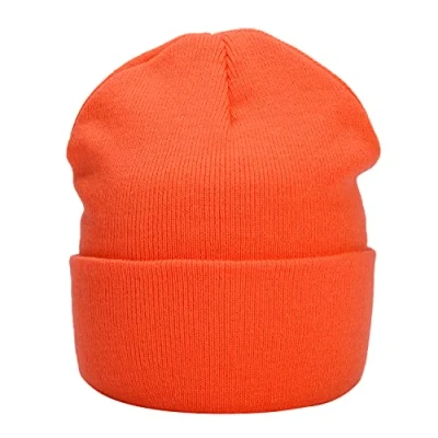 Image of MASADA Women&#039;s and Men&#039;s Beanie Winter Hat, neon orange, One Size