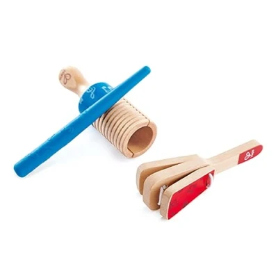 Image of Hape E0605 Wooden Percussion Duo Musical Instruments Guiro and Clapper