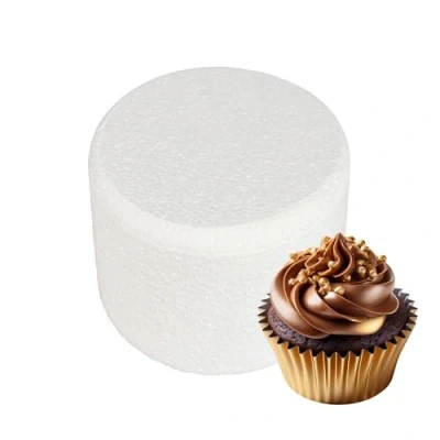 Image of Culpitt 4&quot; x 3&quot; Round Cake Dummy, Bevelled Edge Form, Practice Decorating or Use for Creating Long Lasting Displays, Smooth Polystyrene