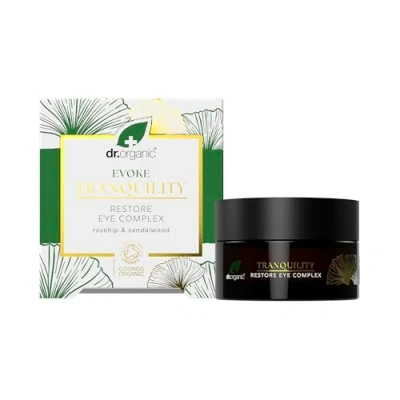 Image of Dr Organic Evoke Tranquility Restore Eye Complex Cream, Firm &amp; Smooth Fine Lines and Wrinkles, with Rosehip Sandalwood, Certified Organic, 10ml