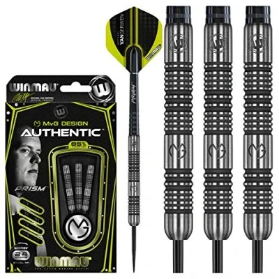 Image of WINMAU Michael van Gerwen MvG Authentic Tungsten Steeltip Darts Set 24g with Prism Flights and Shafts (Stems)