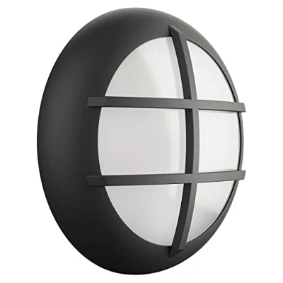 Image of LightHub 18W LED Black Cage Grill 3hr Emergency Maintained/Non Maintained Flush Wall Ceiling Round Dome Bulkhead Light Fitting for Indoor, Outdoor, Commercial 3000K, 4000K &amp; 6500K CCT