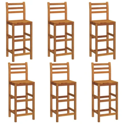 Image of vidaXL Bar Stools 6 pcs Solid Wood Acacia