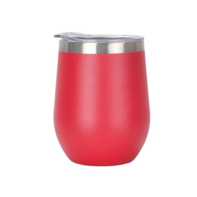 Image of Gteller 12 oz Stainless Steel Wine Tumbler Stemless Glasses with Lid, Double Wall Insulated Travel Mug Perfect for Wine, Coffee, Drinks, Champagne, Cocktails (Red)