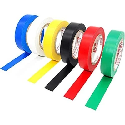 Image of WooZuu Mixed Colour Electrical tape 6 rolls, 15mm x 15m Adhesive PVC Insulation Tape, Gaffer for Insulating, Repairing, Protecting Wires(0.6 Inch 50 Feet)