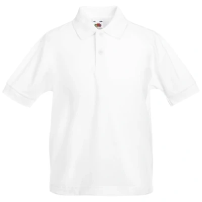 Image of Fruit of the Loom Boys&#039; Polo Shirt white Bianco 7 8 Years