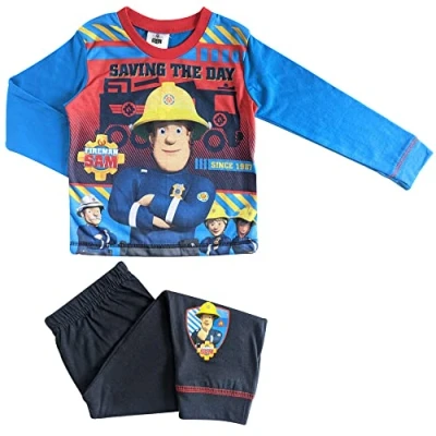 Image of Fireman Sam Boys Long Sleeve Pyjamas Age 18 24 Months Blue