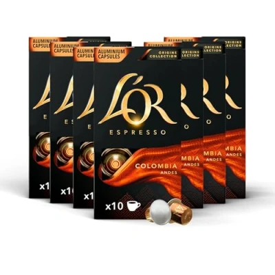 Image of L&#039;OR Origins Colombia Coffee Pods, 7 Packs, Total 70 Capsules