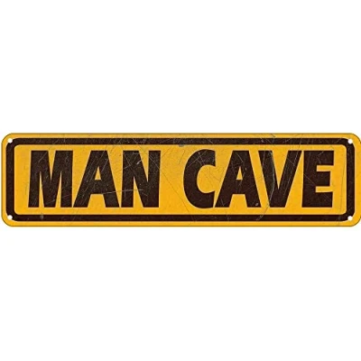 Image of Man Cave Street Sign Vintage Rustic Retro Wall Decor Funny Metal Tin 4x16 Inch