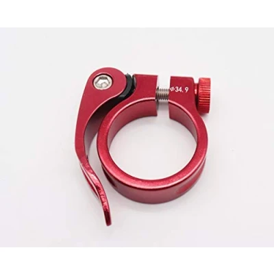 Image of CarbonEnmy Alu Bicycle Seat clamp with Quick Release Saddle 34.9 35 mm light (red)