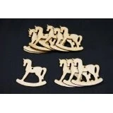 Image of DECOCRAFT (W14) 10x Plain Wood Wooden HORSE shape craft embelishment