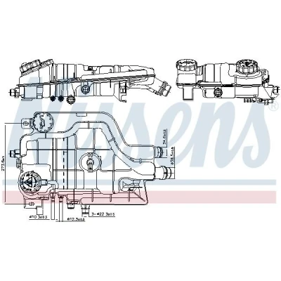 Image of 9675000249, A9675000249 Expansion Tank NISSENS 996205 4l with coolant level sensor lid