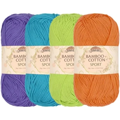Image of JubileeYarn Bamboo Cotton Sport 4 Ply Yarn 50g/Skein Shades of Tropical Colours Skeins