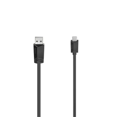 Image of Hama 200631 USB C Cable, A Male to Male, 2.0, 480 Mbps, black, 0.75 m